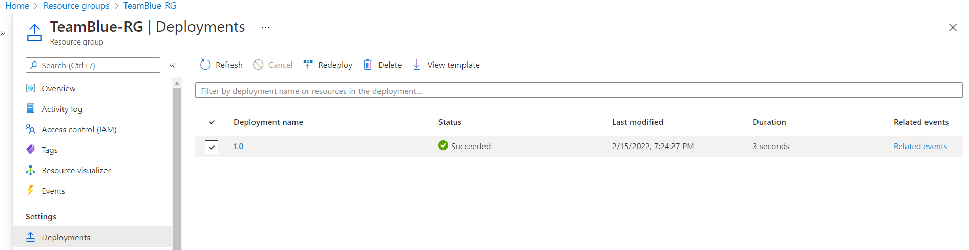 Azure portal - ACR deployment