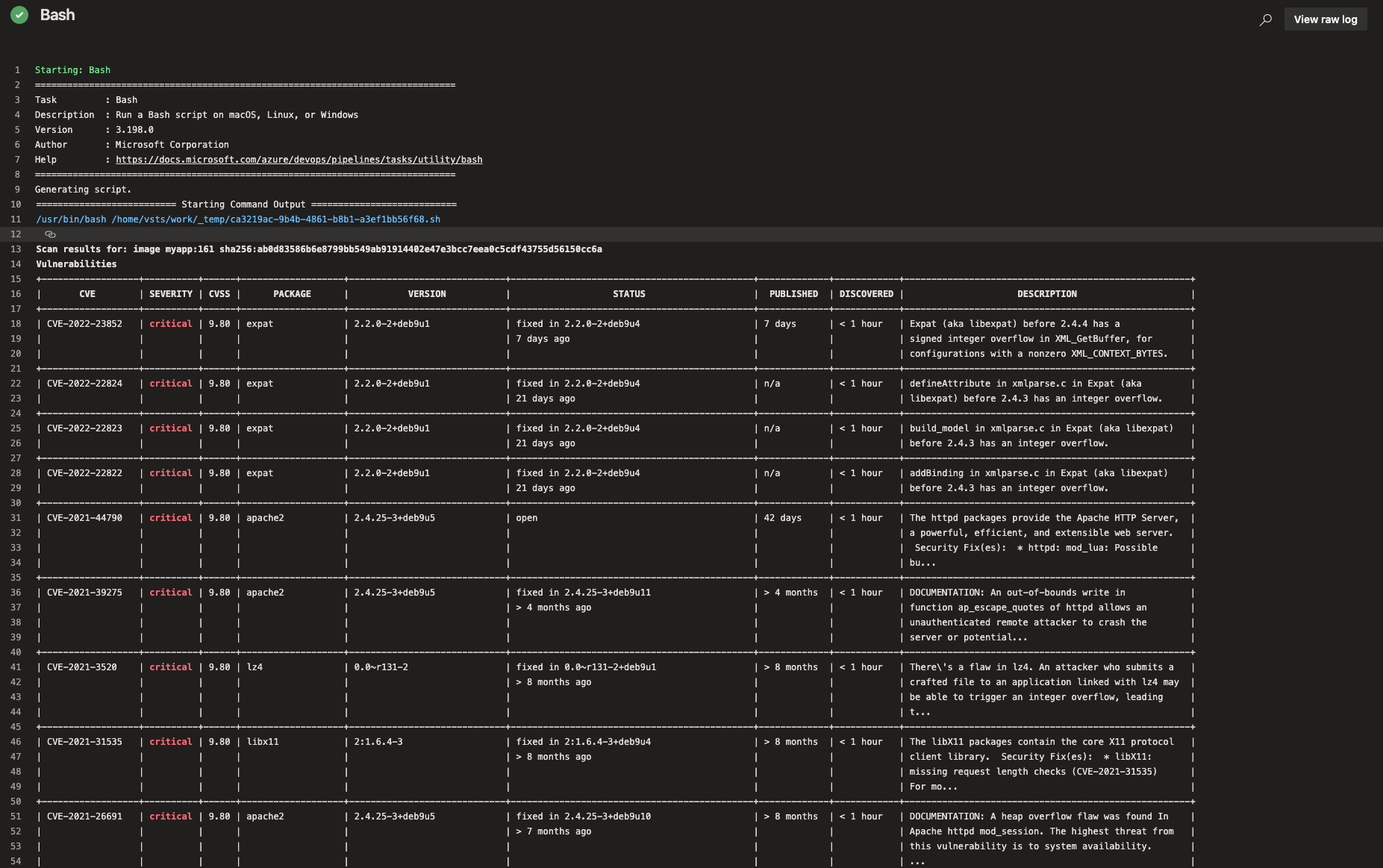 Azure DevOps Pipeline - image scan by Prisma Cloud for CVE and compliance issues